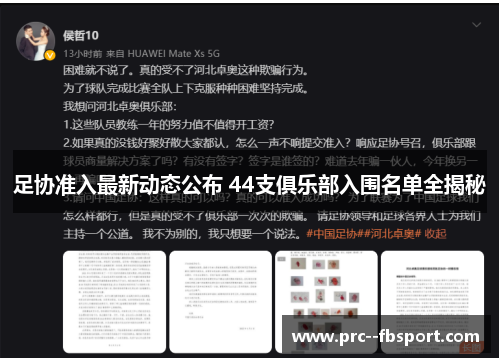足协准入最新动态公布 44支俱乐部入围名单全揭秘 足协准入最新动态公布 44支俱乐部入围名单全揭秘